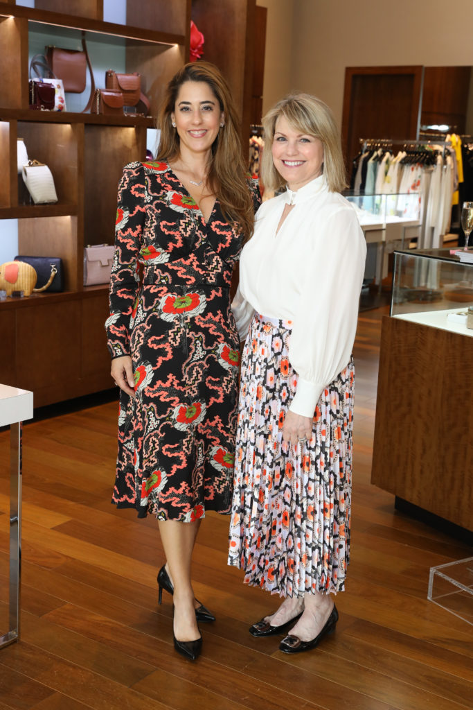 Kristina Somerville, Kelley Lubanko at the Alice Temperley trunk show at Elizabeth Anthony. (Photo by Priscilla Dickson)