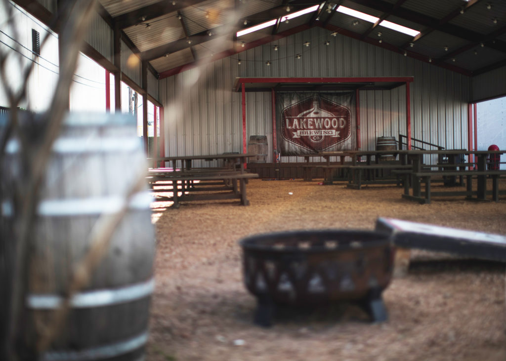The outdoor beer garden at Lakewood Brewing Co. will be getting a makeover with fire pits, turf, new shade features, and more this summer.