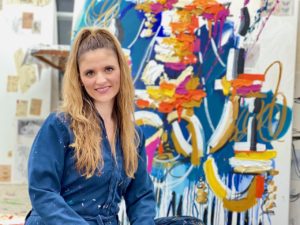 Austin talent Ash Almonte live paints at The Halles, Wednesday, March 30, 2022, 9:30 am to 6 pm, presented by West Chelsea Contemporary.