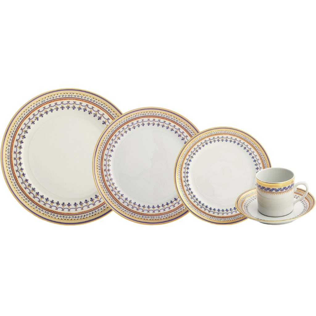 Mottahdeh Chinoise Blue Five Piece Place Setting.
