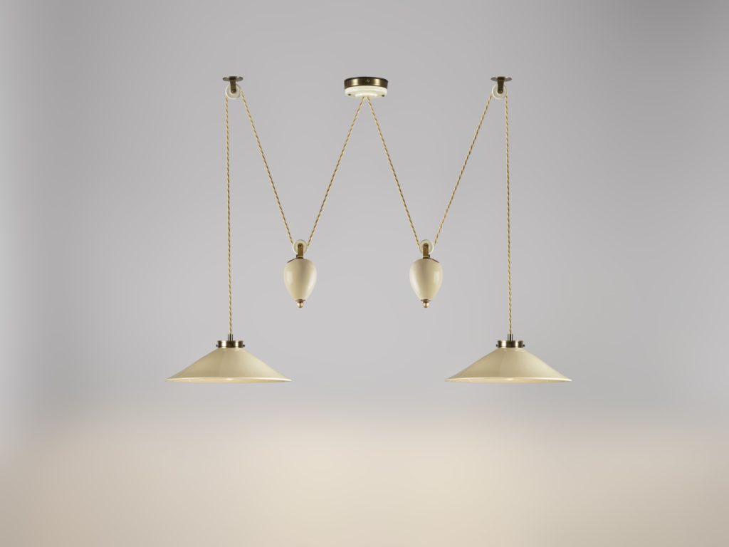 Lucia Double Rise & Fall  in taupe with antique brass