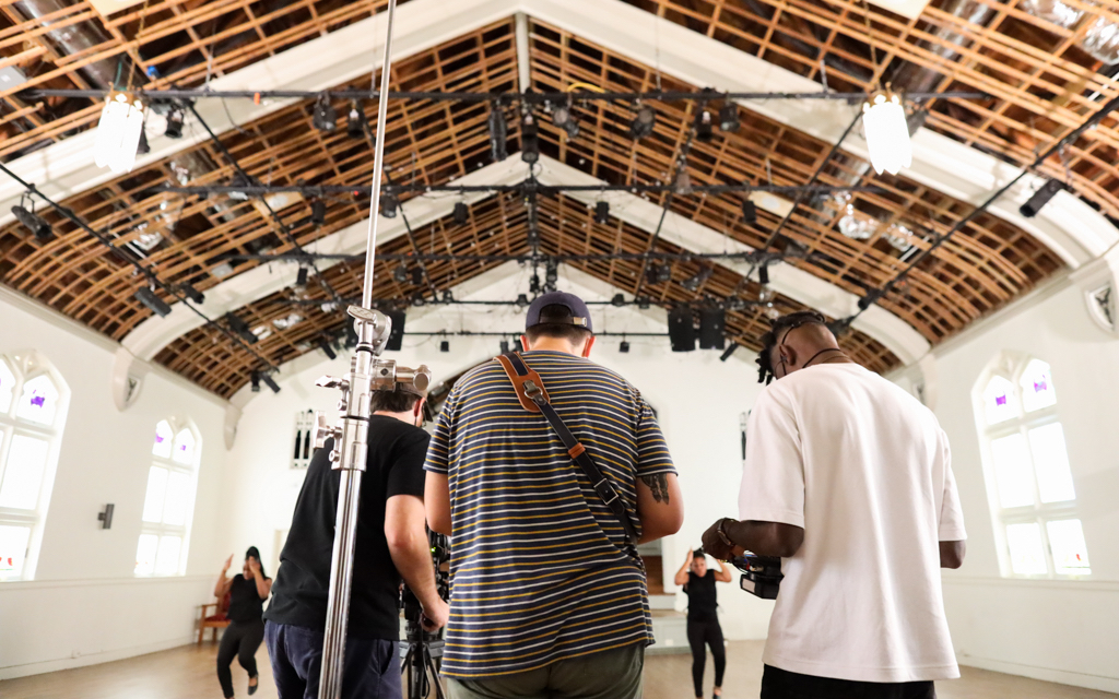 Filming the Xplosive Grenades, an award-winning youth step team in Dallas.