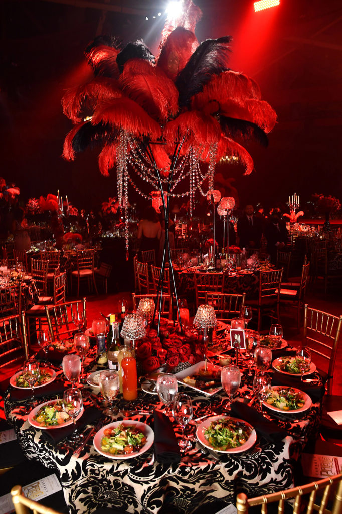 The Events Company transforms the Galveston Convention Center at the San Luis into a Moulin Rouge-inspired setting. (Dave Rossman photo)
