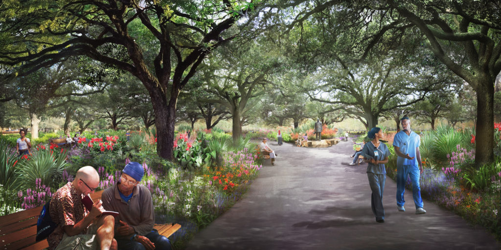 The Welcome Garden will provide an additional point of entry to Hermann Park once The Commons project is completed. (Rendering courtesy of Hermann Park Conservancy)