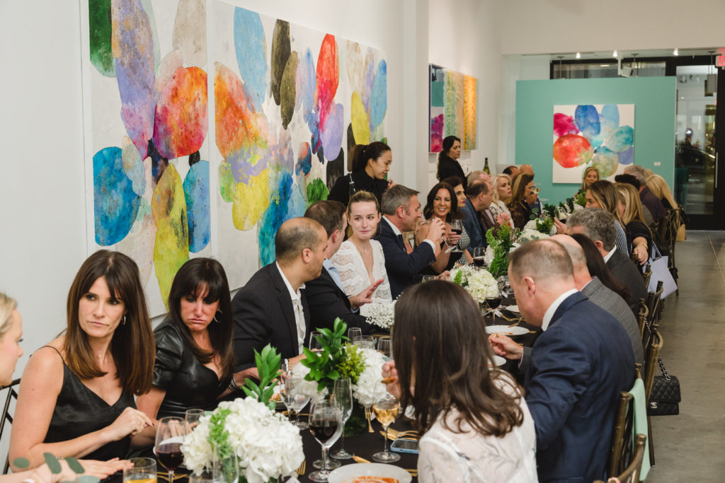 Laura Rathe Fine Art celebrated artist Meredith Pardue’s monumental 50th solo exhibition, The Space Between Stars, with an intimate dinner of private collectors.
