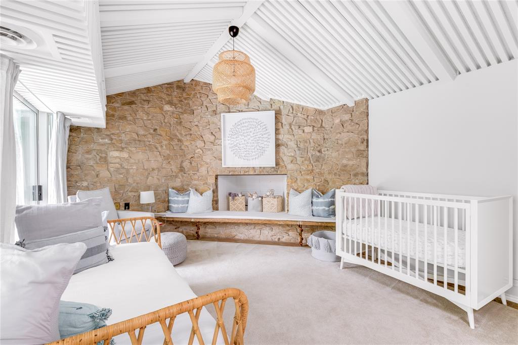Fashioned as a nursery, this sunny space is one of the most eye-catching rooms in the house. 