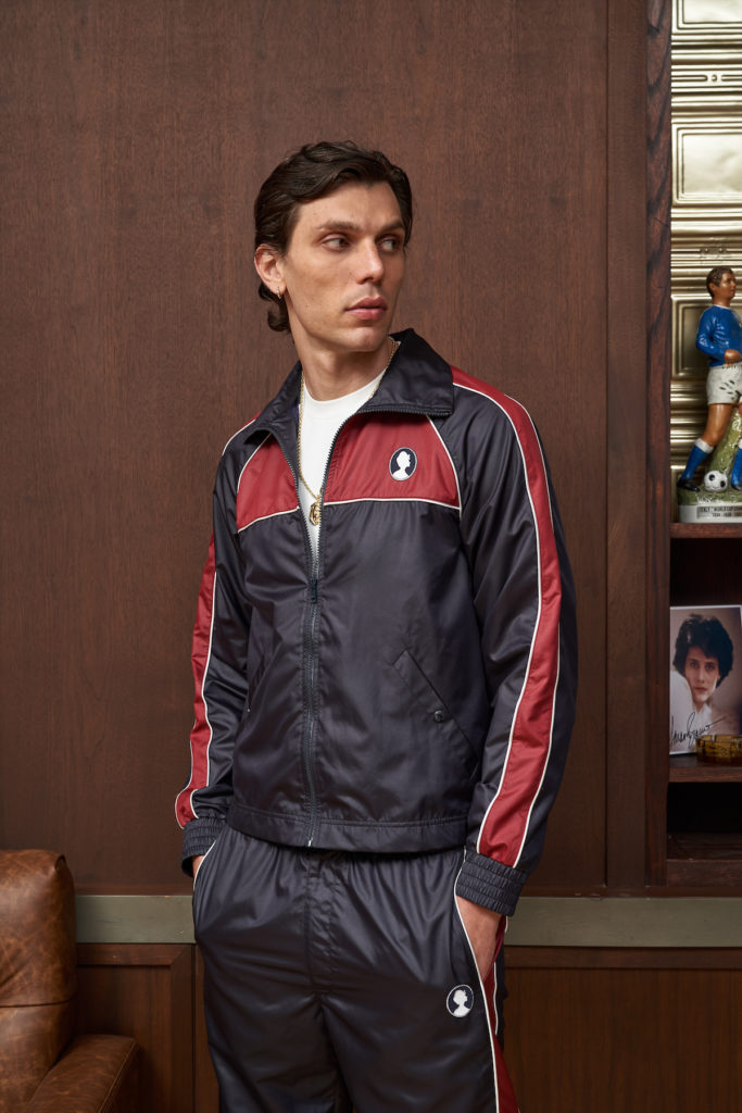 The Our Lady of Rocco Track Jacket ($325) and Pant ($295)