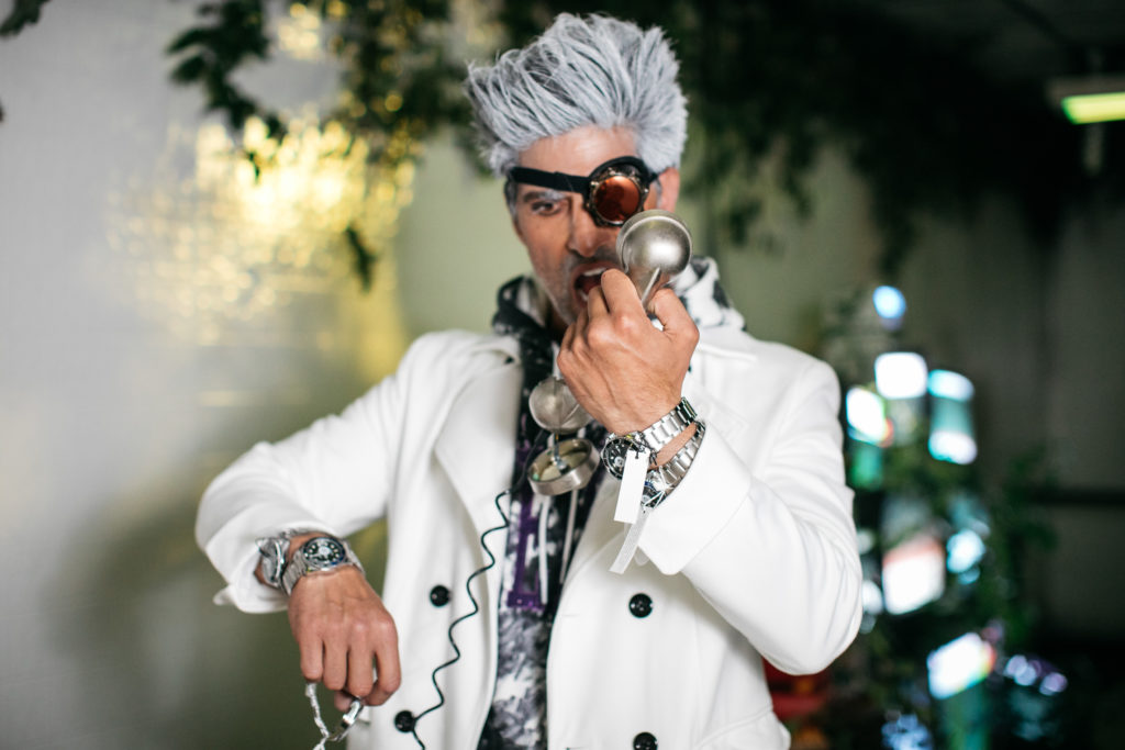 A time-obsessed scientist makes the rounds (Photo by Beckley & Co)