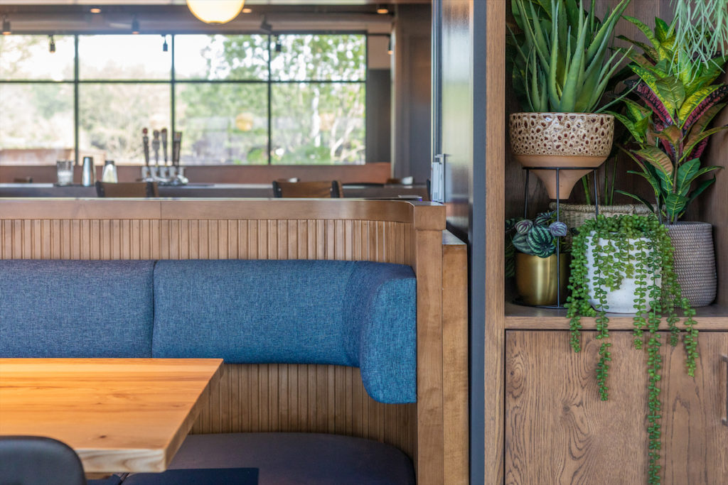 A cozy corner at Roundhouse food hall.