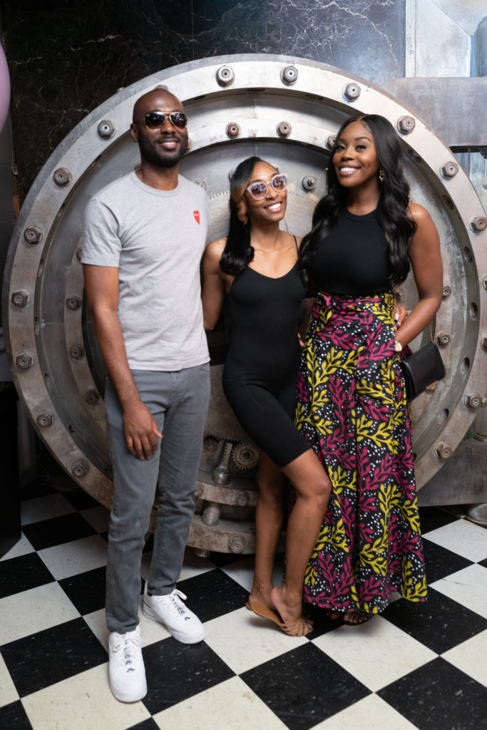 Andrew Agbanobi, JaLisa Fisher, Timidi Amaso Gray at the Women of Wardrobe Spring Fling (Photo by Photos by Daniel Ortiz)
