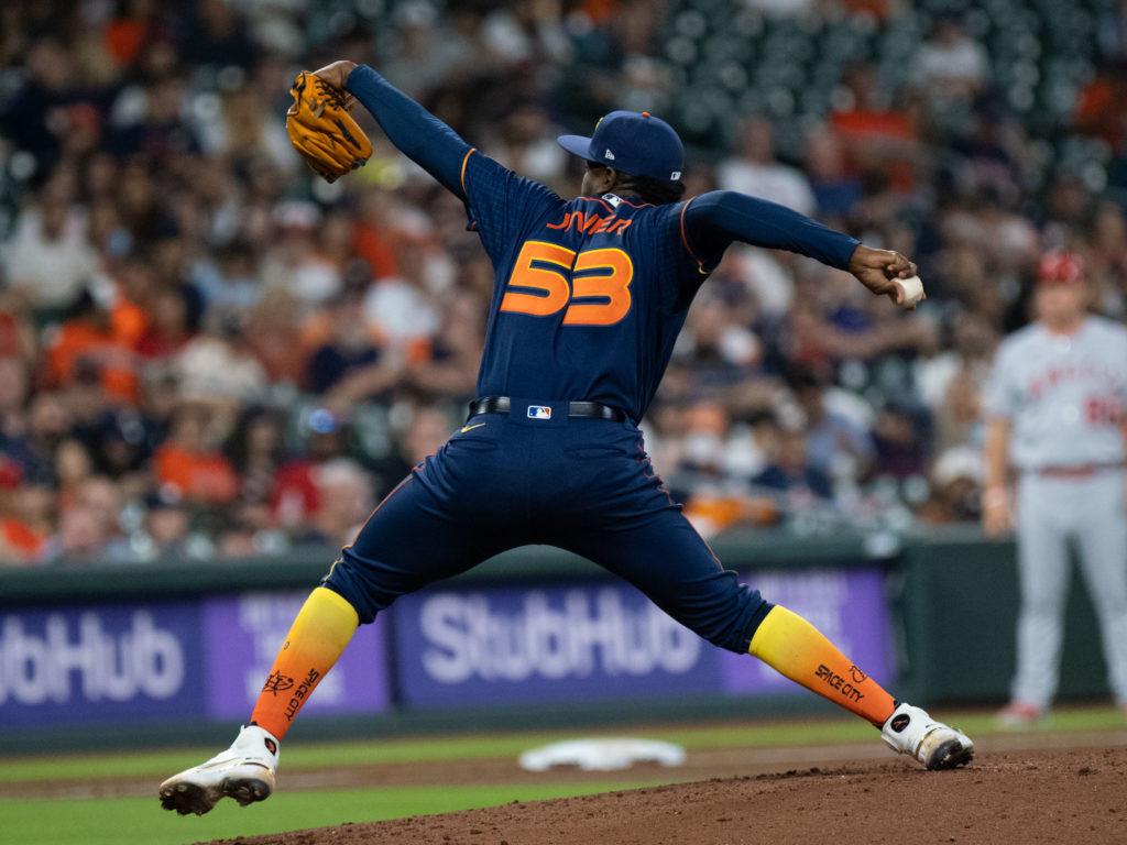 Shohei Ohtani of the Los Angeles Angels during the Major League Baseball  game against the Houston Astros at Minute Maid Park in Houston, United  States, August 24, 2019. MLB Players' Weekend game.