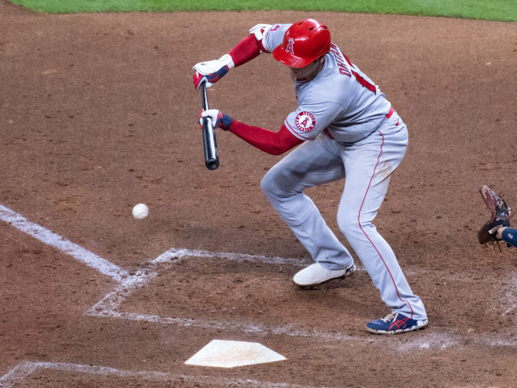 Shohei Ohtani is the only player in the Major Leagues who pitches and hits these days. (Photo by F. Carter Smith)