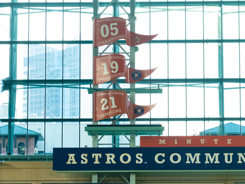 The Houston Astros raised another flag In Minute Maid Park, continuing the golden age of Astros baseball. (Photo by F. Carter Smith)