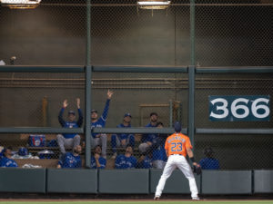 Houston Astros with Justin Verlander pitching, lost to the Toronto But Jays, Friday night April 22, 2022 the Los Angles Angels of Anaheim at Minute Maid Park