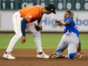Houston Astros with Justin Verlander pitching, lost to the Toronto But Jays, Friday night April 22, 2022 the Los Angles Angels of Anaheim at Minute Maid Park