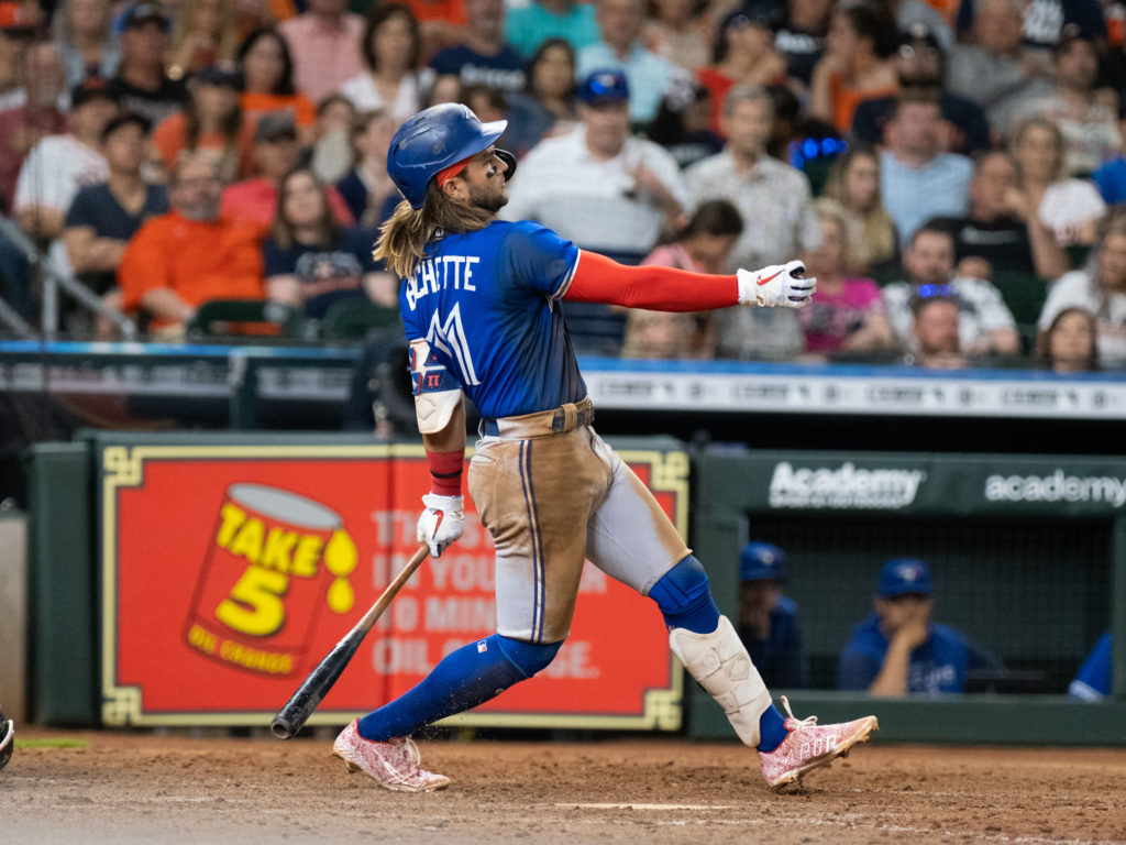 Bo Bichette gives the Blue Jays one of the best young players in baseball. (Photo by F. Carter Smith)