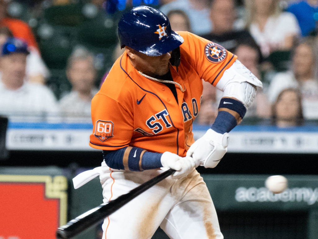 Houston Astros first baseman Yuli Gurriel is trying to defend a batting title. (Photo by F. Carter Smith)