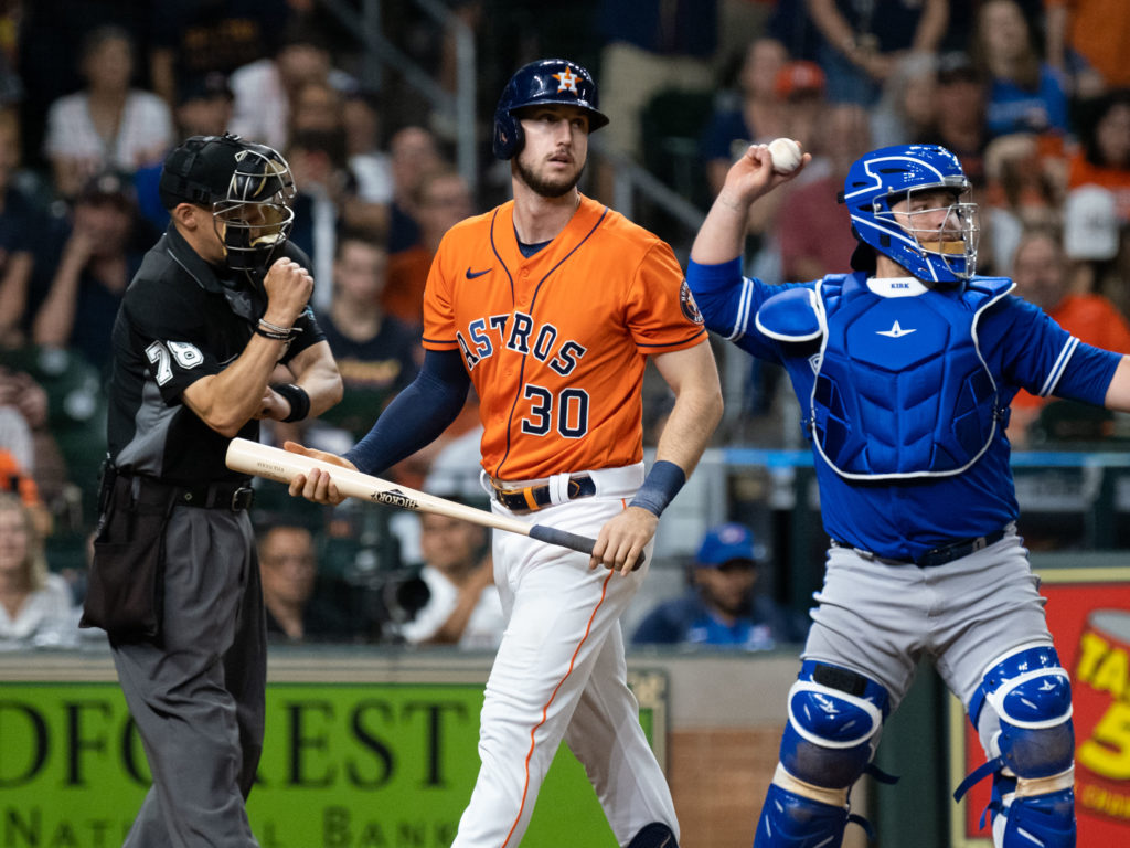 Houston Astros star Kyle Tucker is getting used to having April struggles. But that doesn't make it any easier. (Photo by F. Carter Smith)