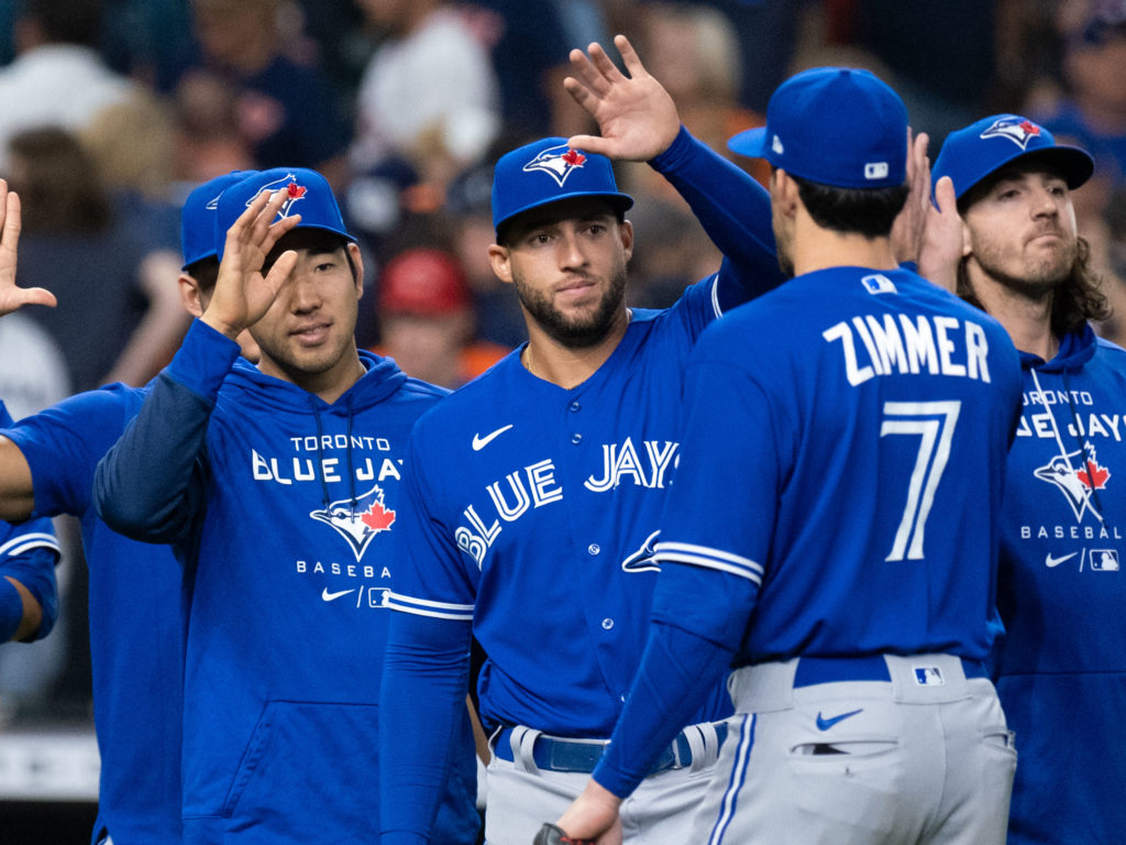 George Springer is enjoying his trip home to Minute Maid Park with a new elite team. These Blue Jays are for real. (Photo by F. Carter Smith)