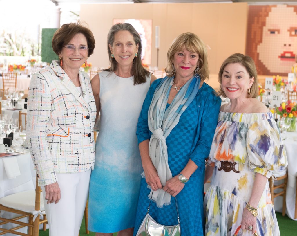 Bobbie Nau, Susanne Pritchard, Franci Neely, Sharyn Weaver at the Bayou Bend fashion show luncheon (Photo by Wilson Parish)
