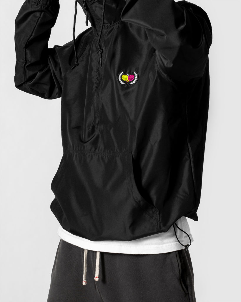 Exclusive merch includes a Centre and Jouile-branded windbreaker ($85). 