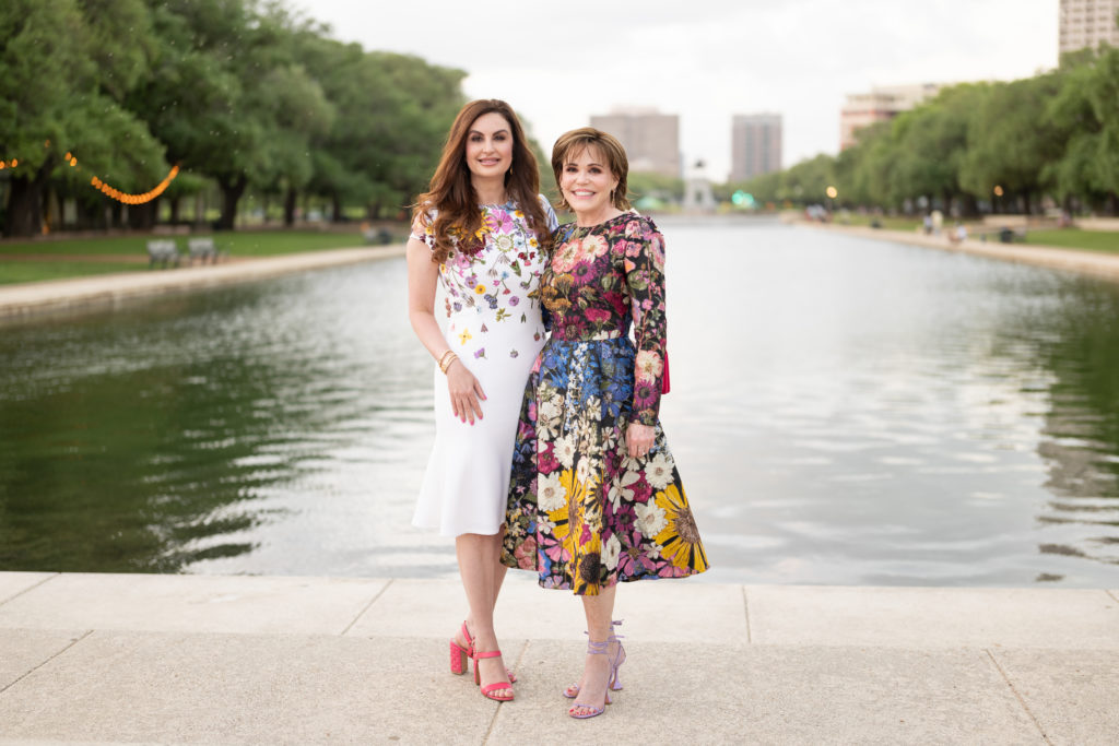 Hermann Park Conservancy's 'Evening in the Park' chairs Brigitte Kalai and Hallie Vanderhider (Photo by Daniel Ortiz)