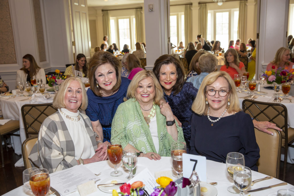 Elise Eckert, Lisa Jakel, Sidney Faust, Betty Hrncir, Judi McGee at the Salvation Army Women's Auxiliary Reflections on Style luncheon (Photo by Jenny Antill)