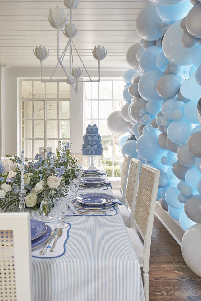 A birthday table designed by Emily Hertz, Atlanta. 