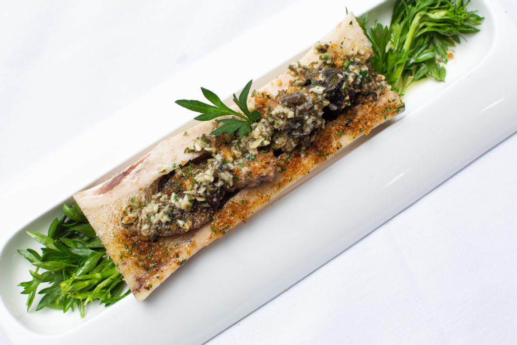 The escargot and bone marrow dish at the Tony's Day in Houston dinner celebration (Photo by Andrew Hemingway)