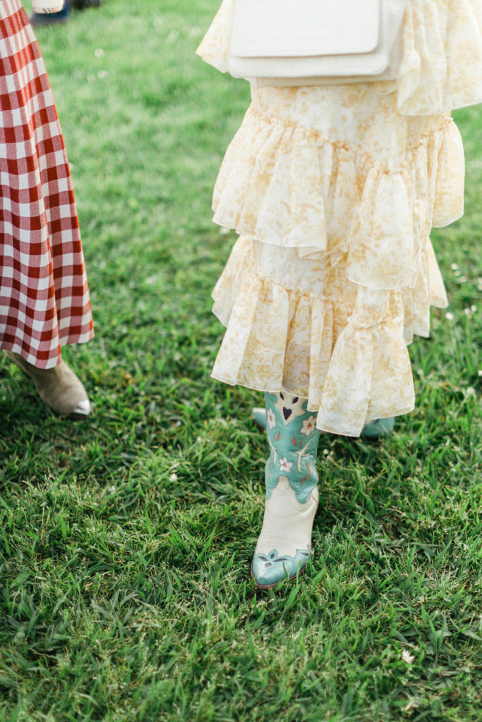 The frothy designs of Loeffler Randall were favored among guests at the Round Top dinner. (Fernanda Varela Photography)