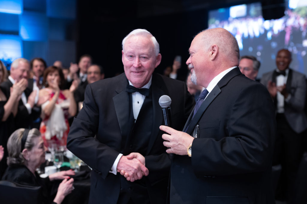 Fred Hagans makes a surprise $500,000 donation during the Fund a Cure portion of the JDRF Promise Ball (Photo by Daniel Ortiz)