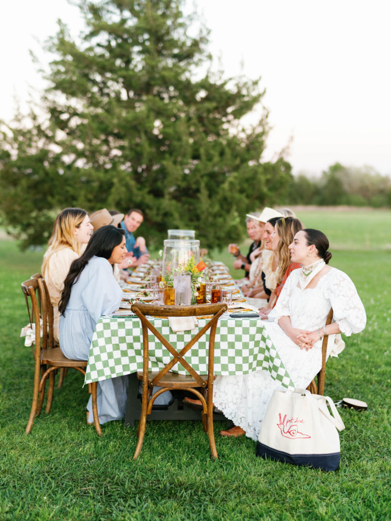 Dinner on the lawn at Kitchenette Farm (Photo by Harlow & May Studios)