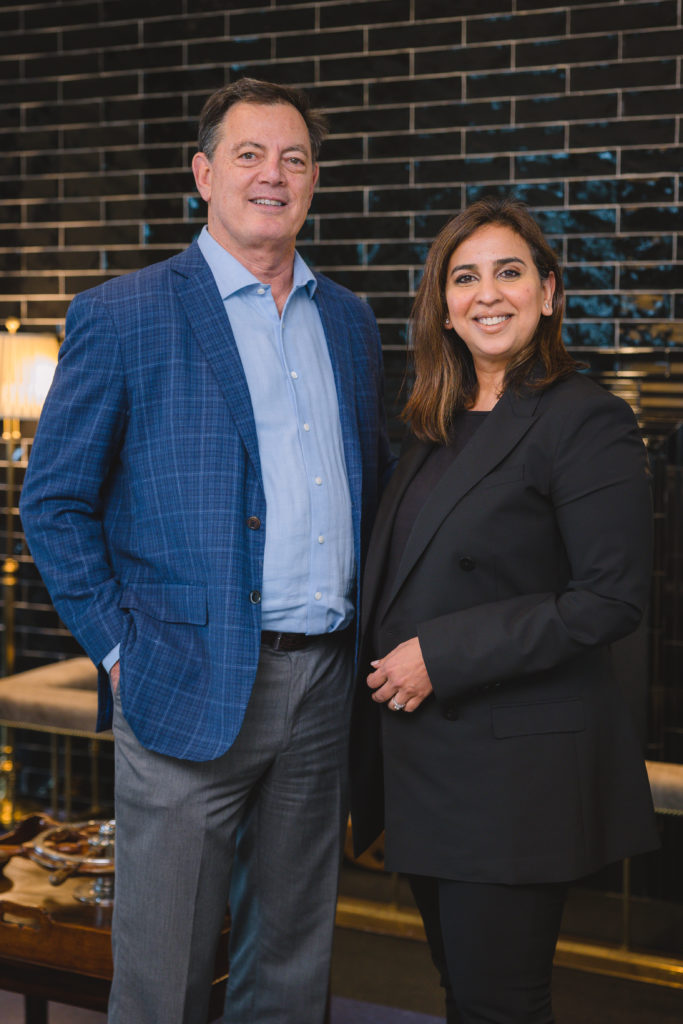 The Tradition founder and CEO Jonathan Perlman with COO Vanessa Randall, in Houston for an open house at The Tradition Buffalo Speedway.