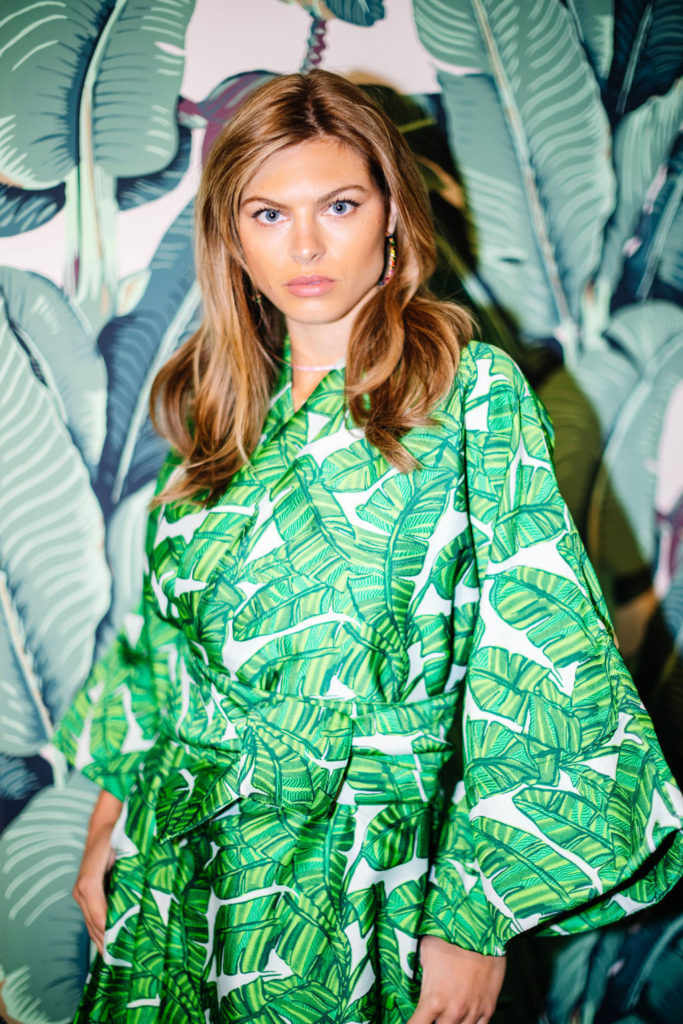 La Vie Style House No. 474 Green Palm Mini Wrap ($850)