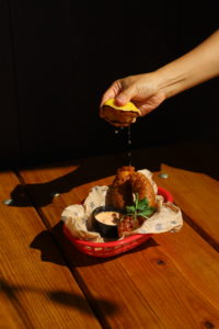 Loro Heights Pale Ale Battered Cod