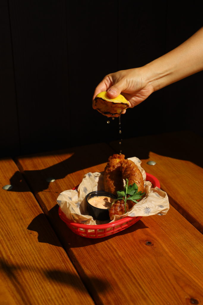 Loro's Pale Ale battered cod dish served at the new Houston Heights location. (Courtesy of Loro Eats)