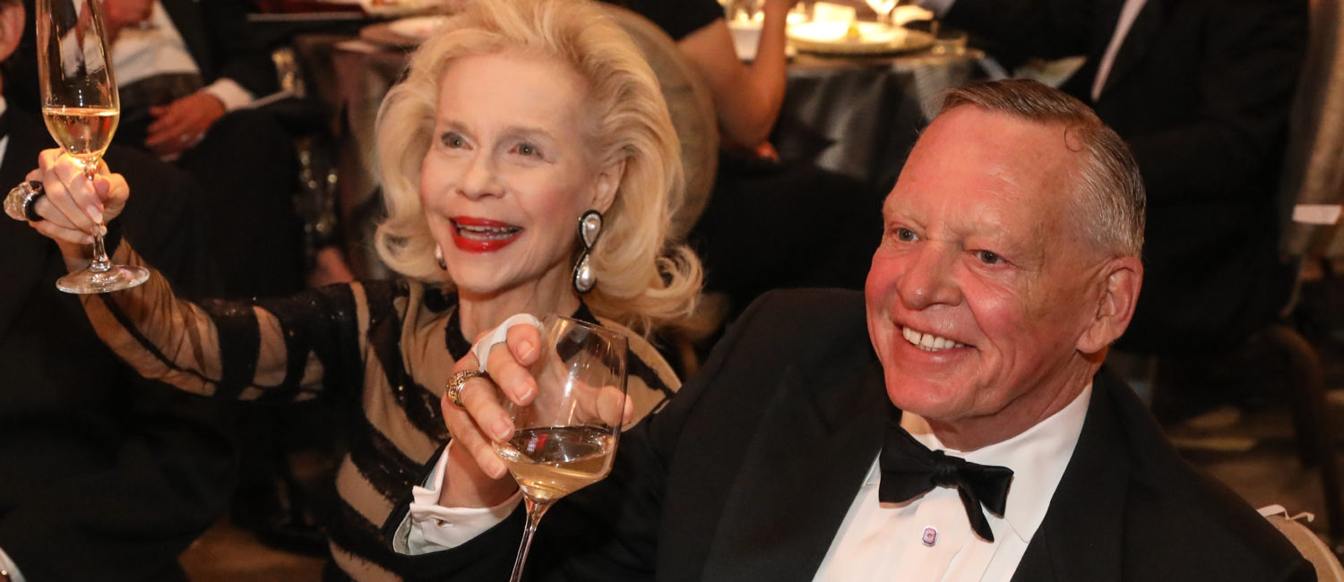 Lynn Wyatt toasting with longtime friend Richard Flowers (Photo by Priscilla Dickson)
