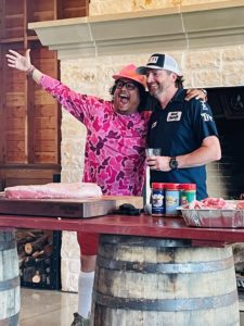 Meat – Special Guest Joe Zavala and Matt Pitman pose for a social media post. Photo by Courtney Dabney.