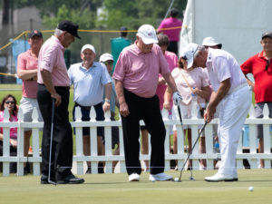 World Golf Hall of Famers Jack Nicklaus, Gary Player, Lee Trevino and Anika Sorenstam teamed up Saturday at The Woodlands TPC Course, after the the Insperity Invitational on the PGA Tour Champions