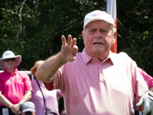World Golf Hall of Famers Jack Nicklaus, Gary Player, Lee Trevino and Anika Sorenstam teamed up Saturday at The Woodlands TPC Course, after the the Insperity Invitational on the PGA Tour Champions