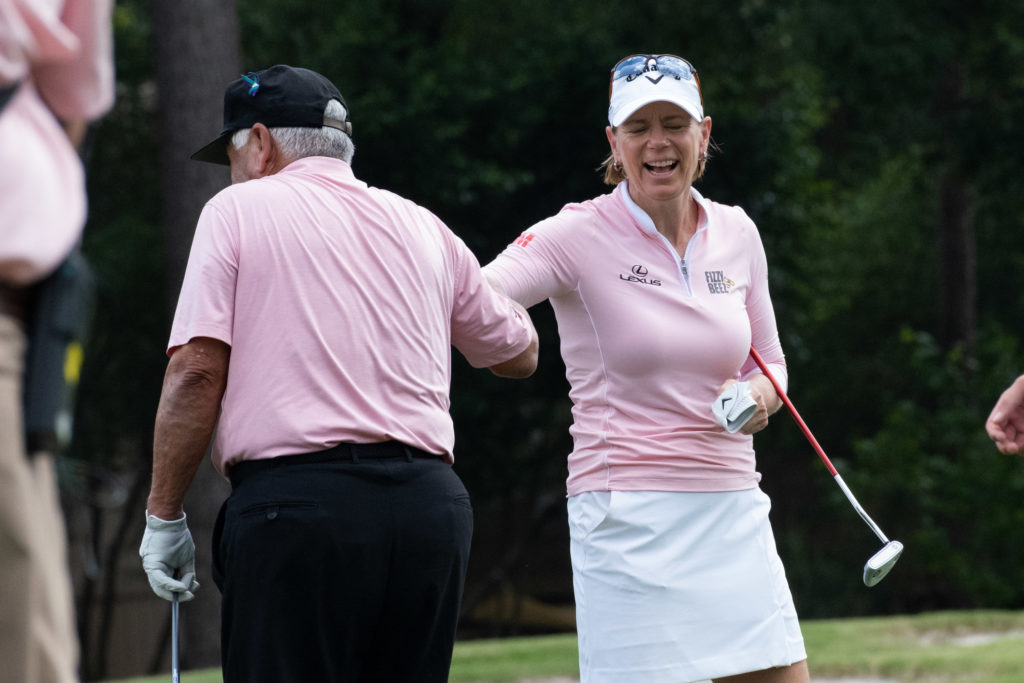 Lee Trevino and Annika Sorenstam shared a fun moment. (Photo by F. Carter Smith)