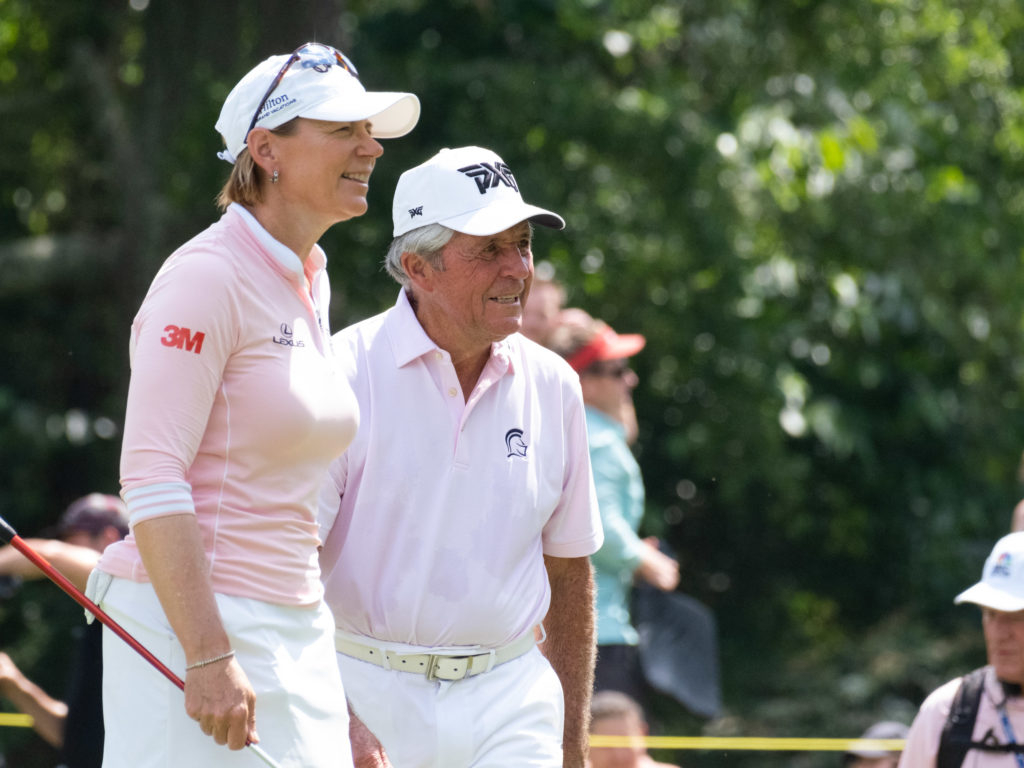 Annika Sorenstam and Gary Player on the same team is quite a golf treat. (Photo by F. Carter Smith)