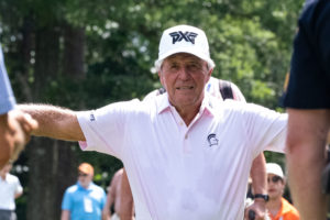 World Golf Hall of Famers Jack Nicklaus, Gary Player, Lee Trevino and Anika Sorenstam teamed up Saturday at The Woodlands TPC Course, after the the Insperity Invitational on the PGA Tour Champions