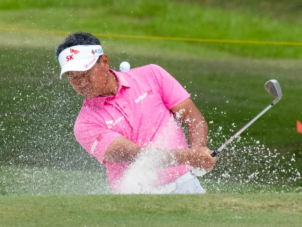 Getting out of the sand is still part of the deal on The Champions Tour. (Photo by F. Carter Smith)