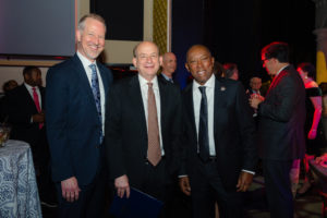 Shepherd School Dean Matthew Loden, Rice President David Leebron, Mayor Sylvester Turner