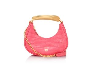 Tom Ford Shiny Stamped Crocodile Leather Bianca Mini Hobo