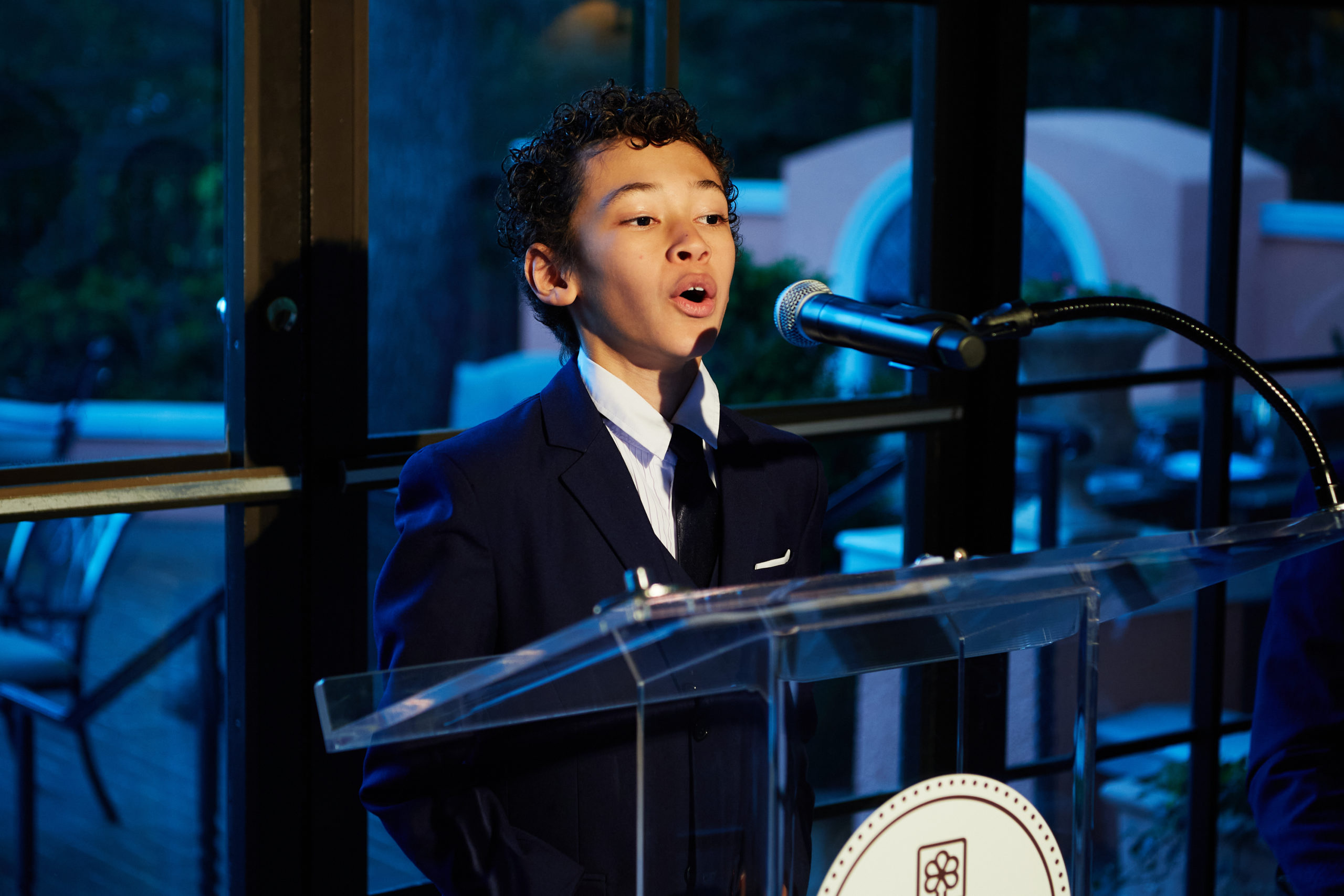 Tristan Whitfield speaking at the NorthPark Ambassadors Dinner 2022