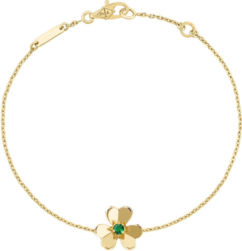 Van Cleef & Arpels “Frivole” bracelet featuring an emerald set in 18k yellow gold, $2,110