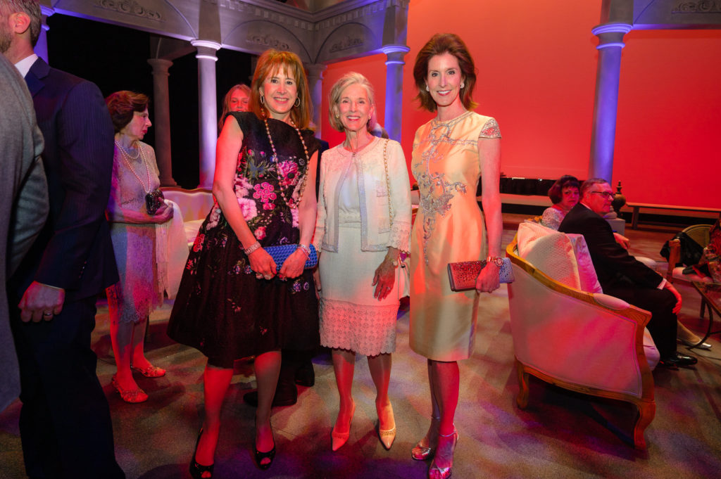 Vicki West, Ginny Simmons, Phoebe Tudor at Rice University's 'A Celebration for Brockman Hall for Opera' (Photo by Si Vo)