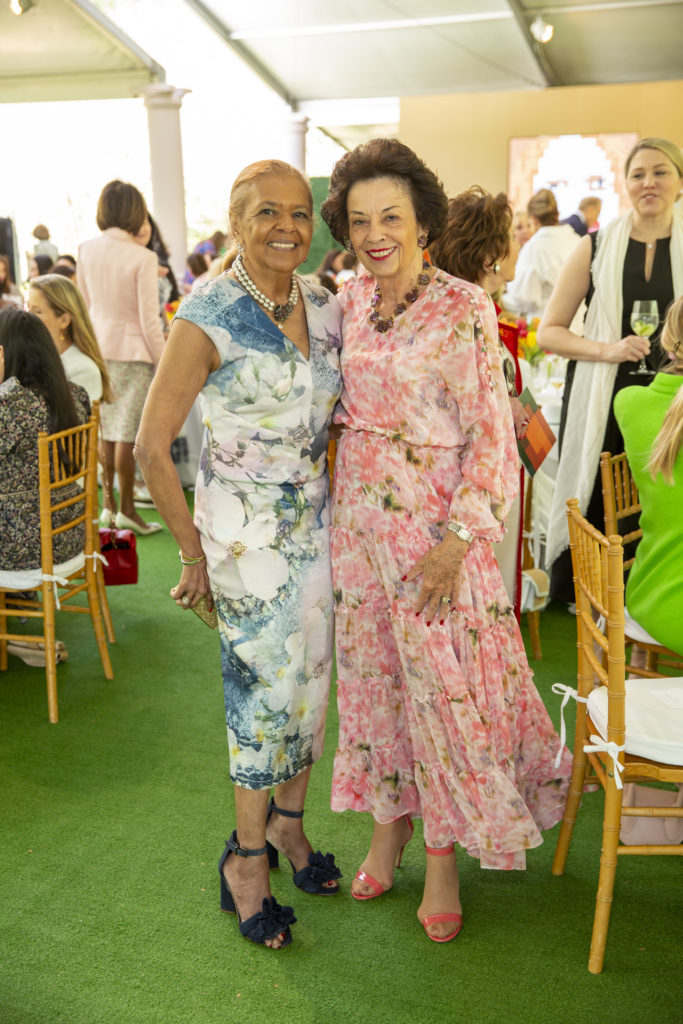 Dr. Yvonne Cormier, Kathy Goossen at the Bayou Bend Collection and Gardens fashion show luncheon (Photo by Jenny Antill)